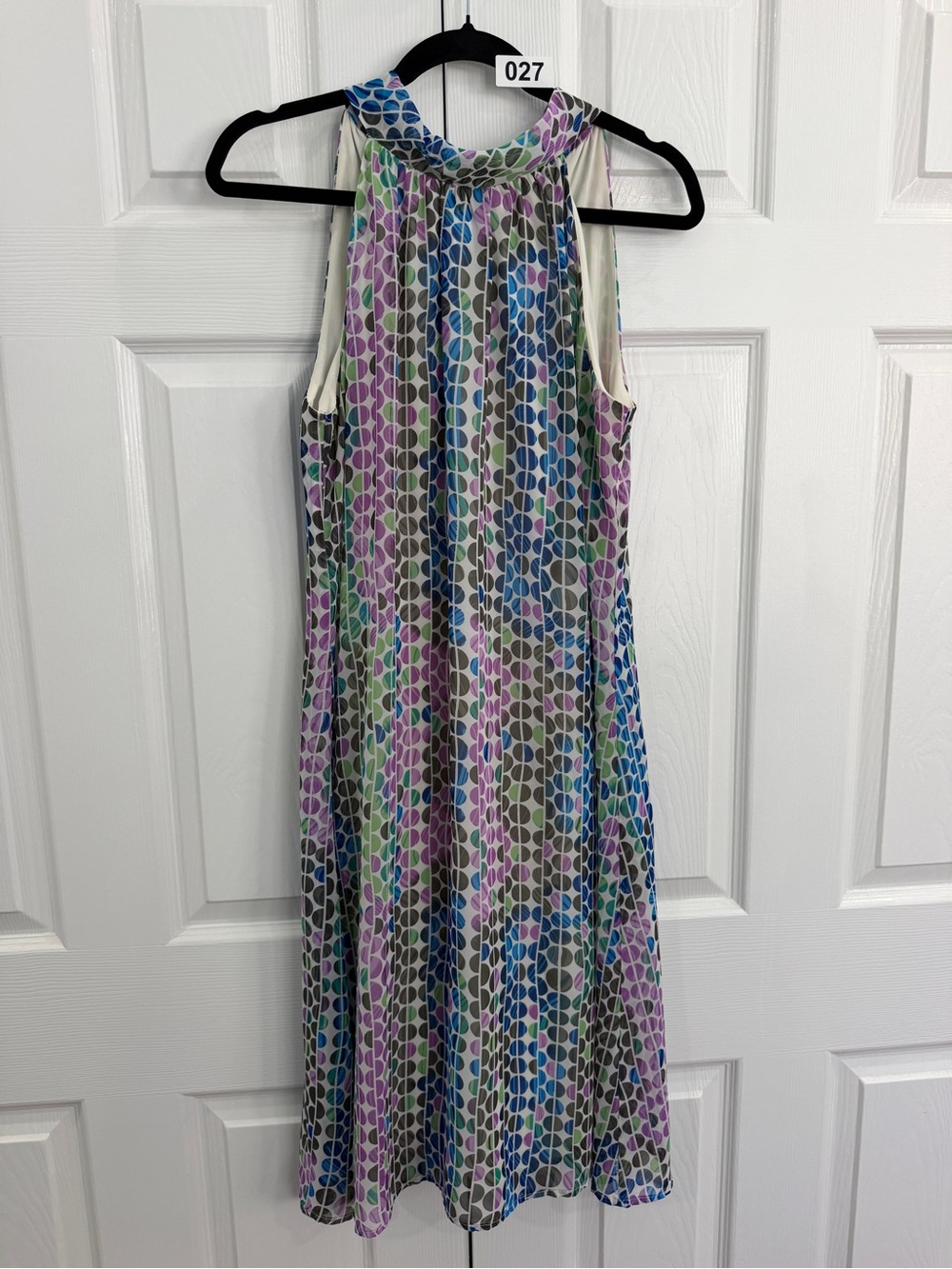 Jonathan Martin Multicolor Geometric Halter Dress Lined